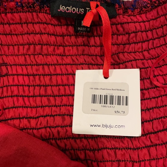 Plaid Off the Shoulder Dress - Picture 5 of 5